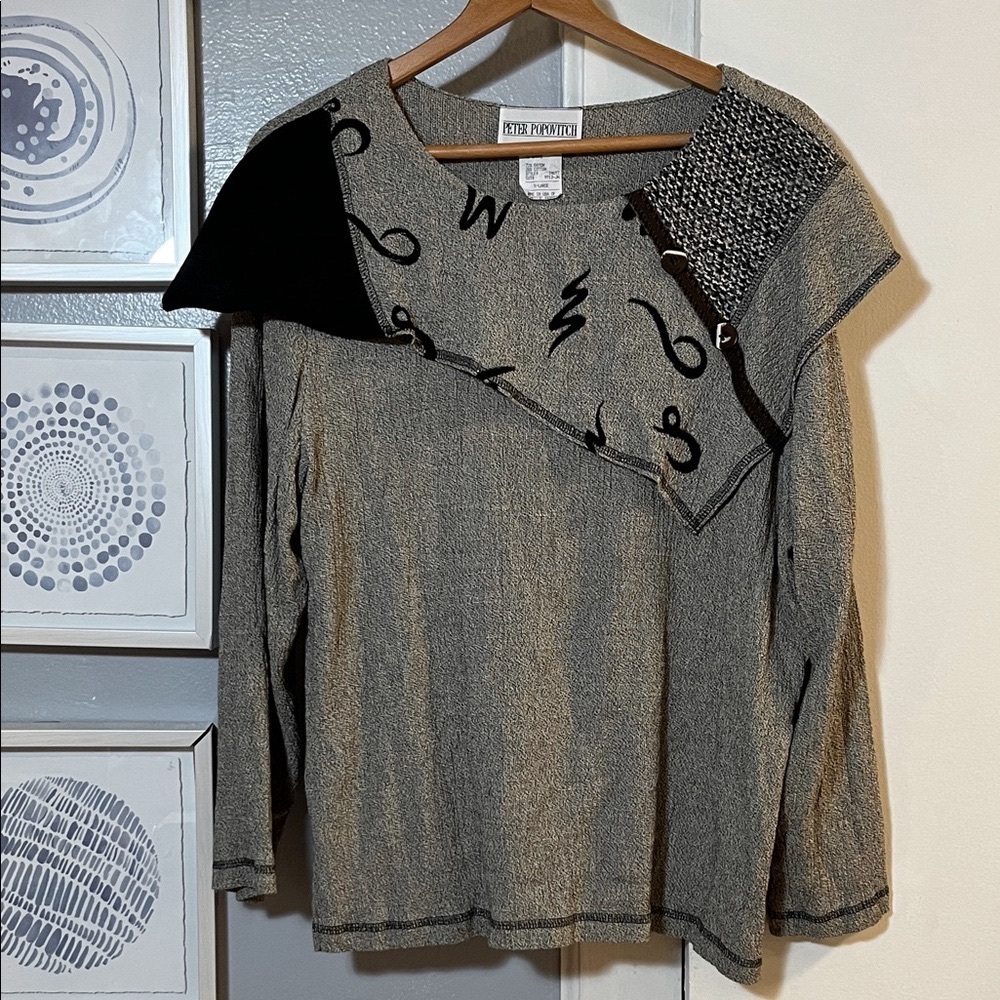 Vintage Unique Peter Popovitch Long Sleeve Top Women’s Size XL